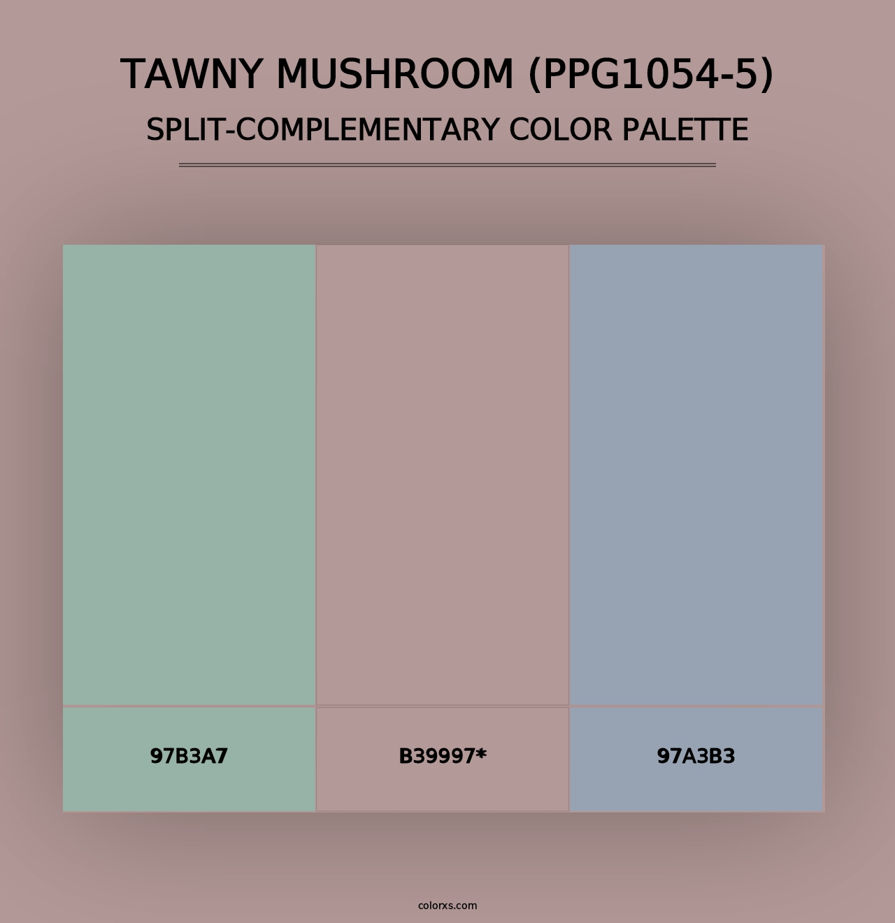 Tawny Mushroom (PPG1054-5) - Split-Complementary Color Palette