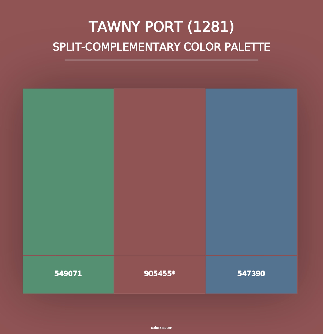 Tawny Port (1281) - Split-Complementary Color Palette