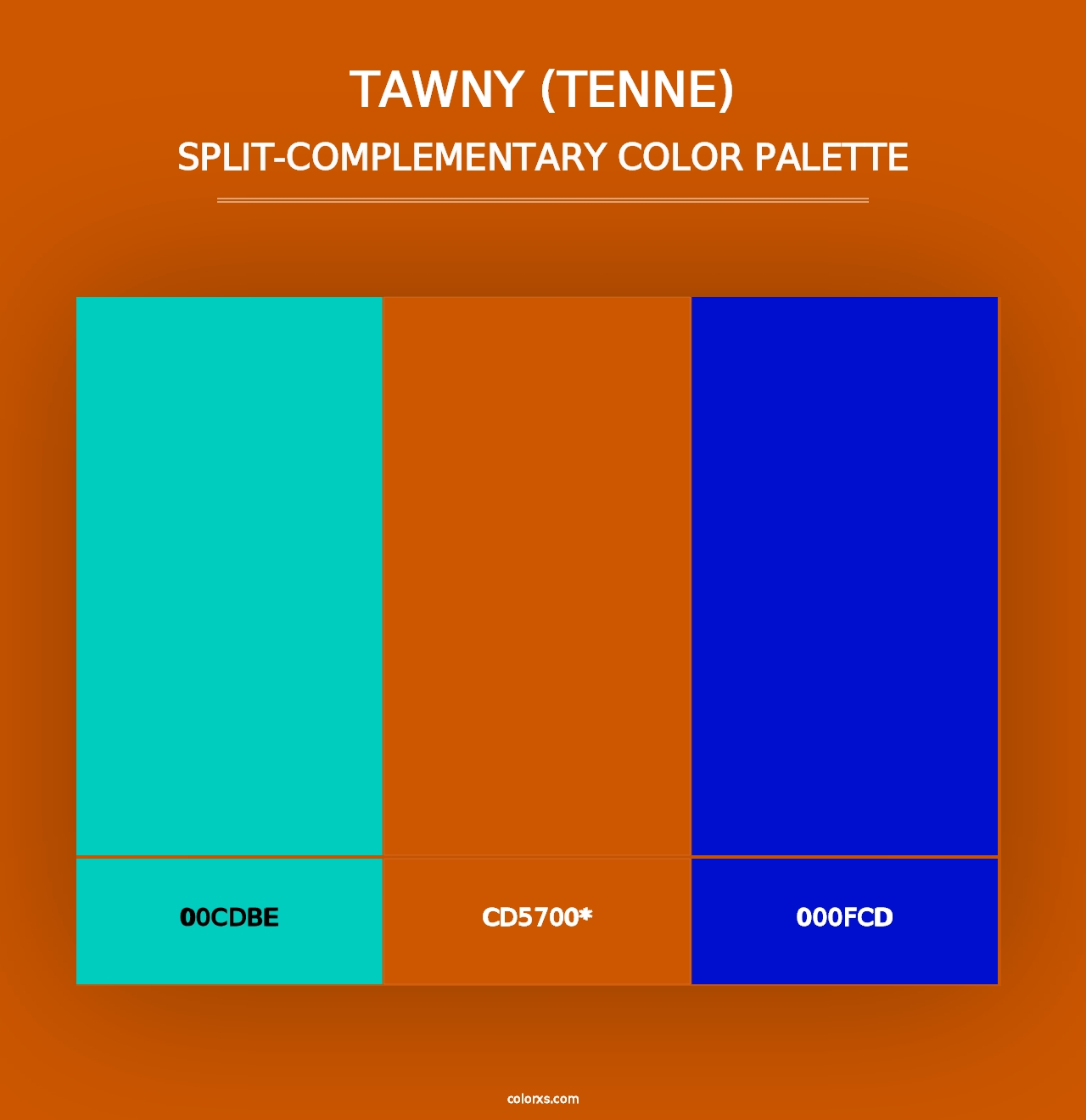 Tawny (Tenne) - Split-Complementary Color Palette