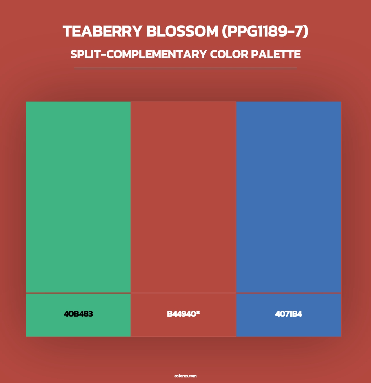 Teaberry Blossom (PPG1189-7) - Split-Complementary Color Palette