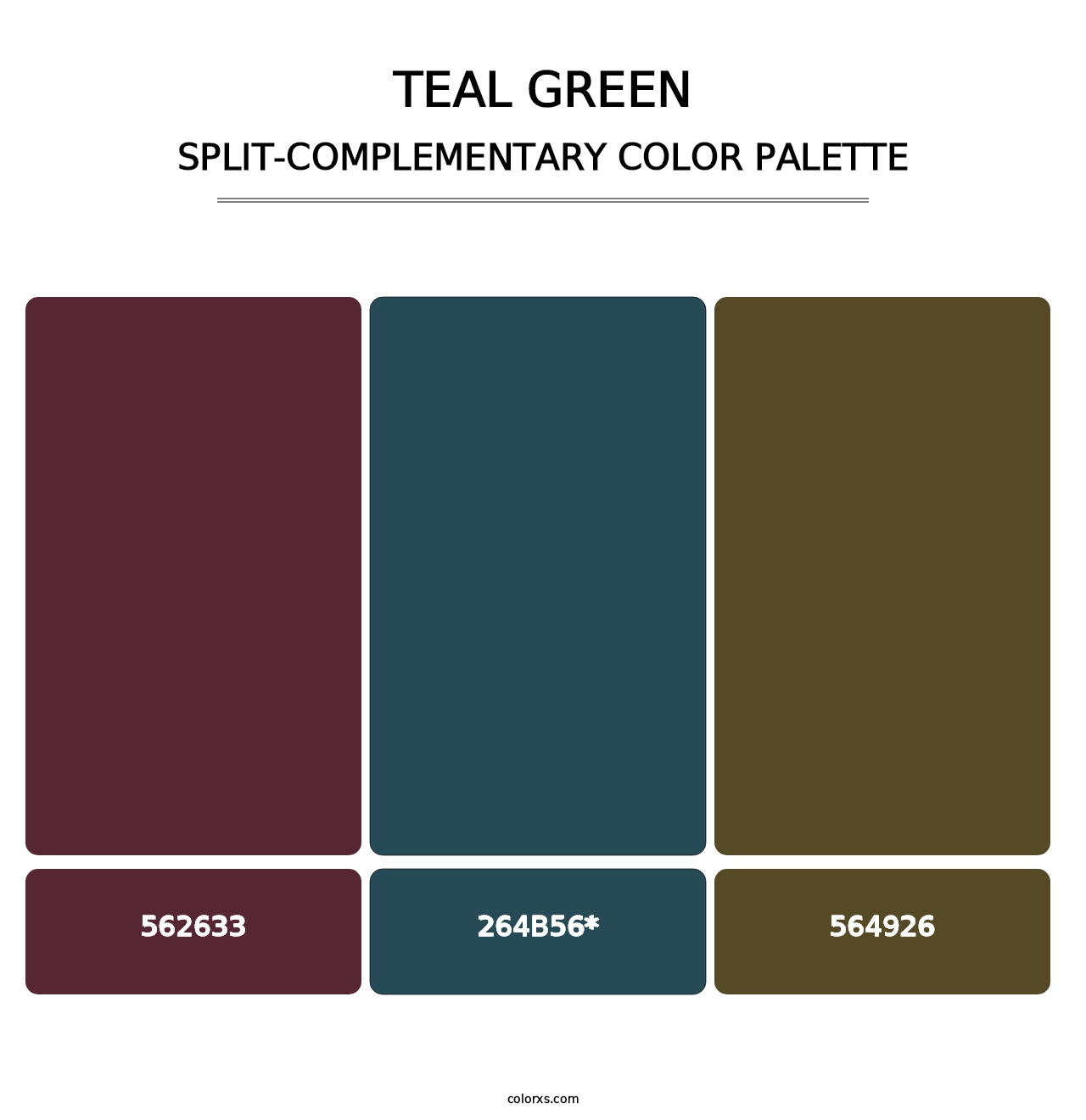 Teal Green - Split-Complementary Color Palette