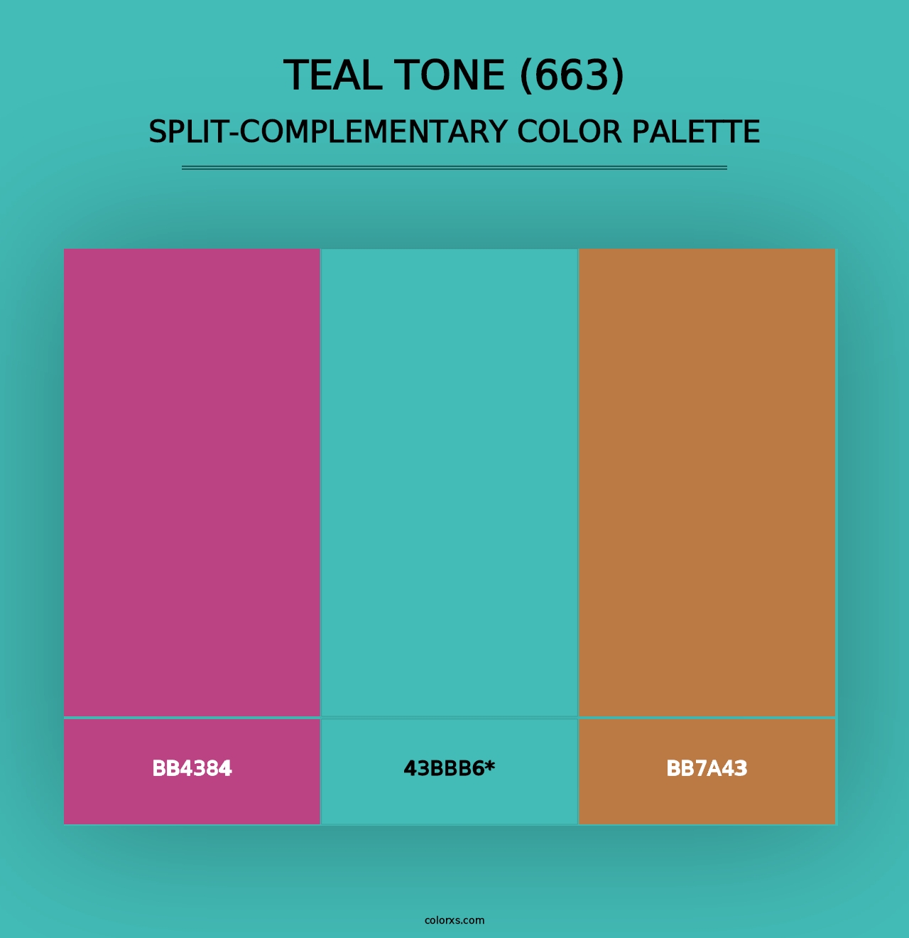 Teal Tone (663) - Split-Complementary Color Palette