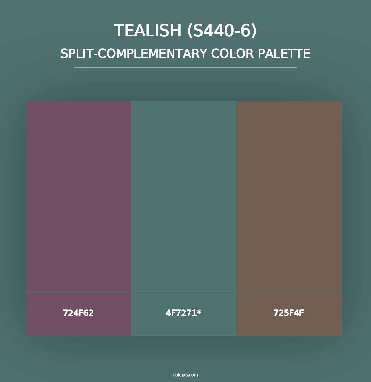 Tealish (S440-6) - Split-Complementary Color Palette