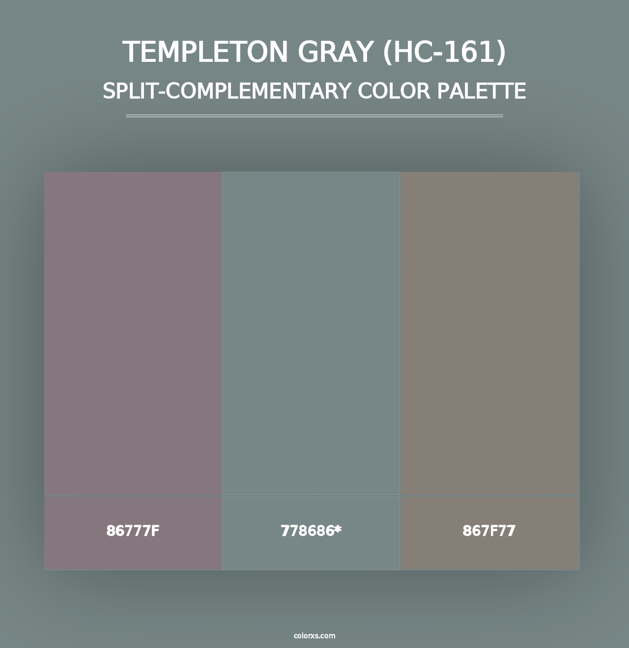 Templeton Gray (HC-161) - Split-Complementary Color Palette