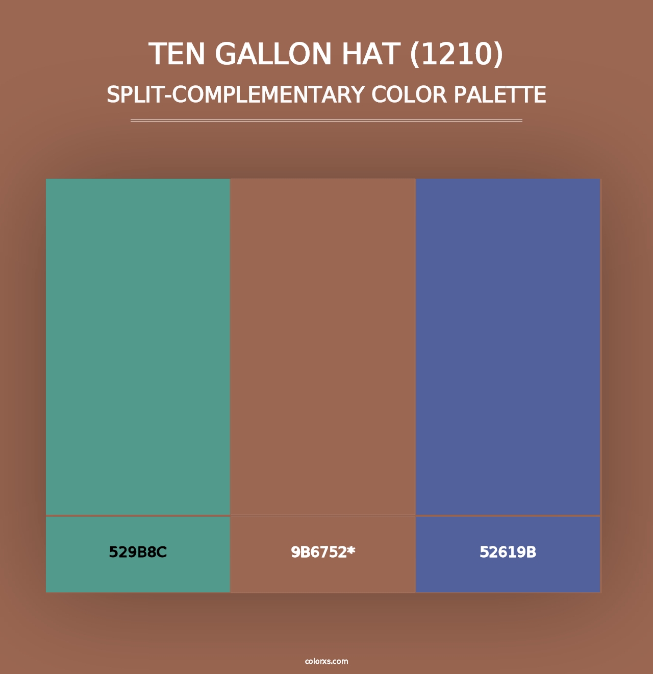 Ten Gallon Hat (1210) - Split-Complementary Color Palette