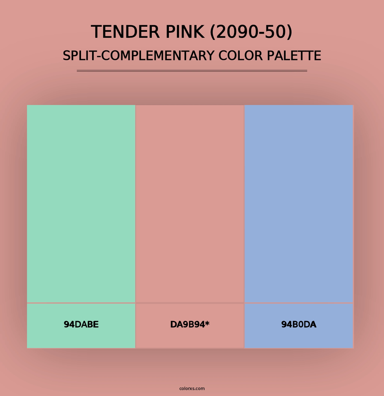 Tender Pink (2090-50) - Split-Complementary Color Palette