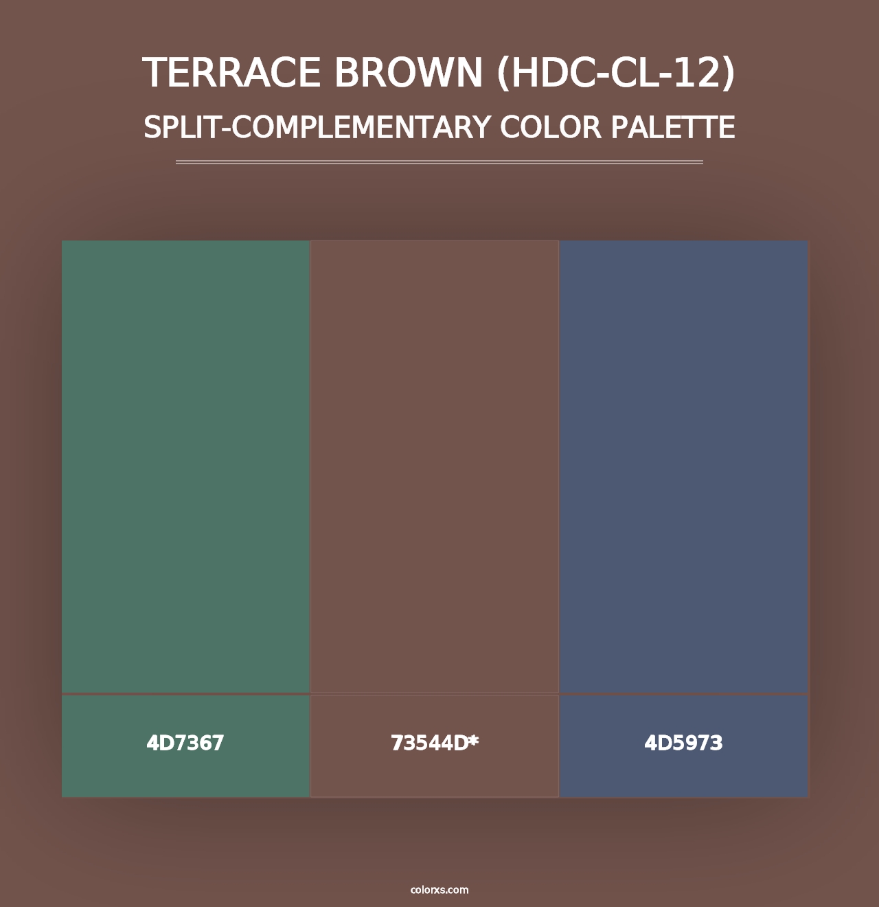 Terrace Brown (HDC-CL-12) - Split-Complementary Color Palette