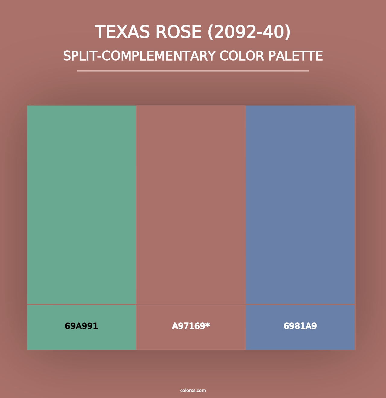 Texas Rose (2092-40) - Split-Complementary Color Palette