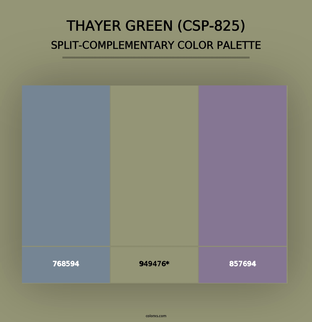 Thayer Green (CSP-825) - Split-Complementary Color Palette