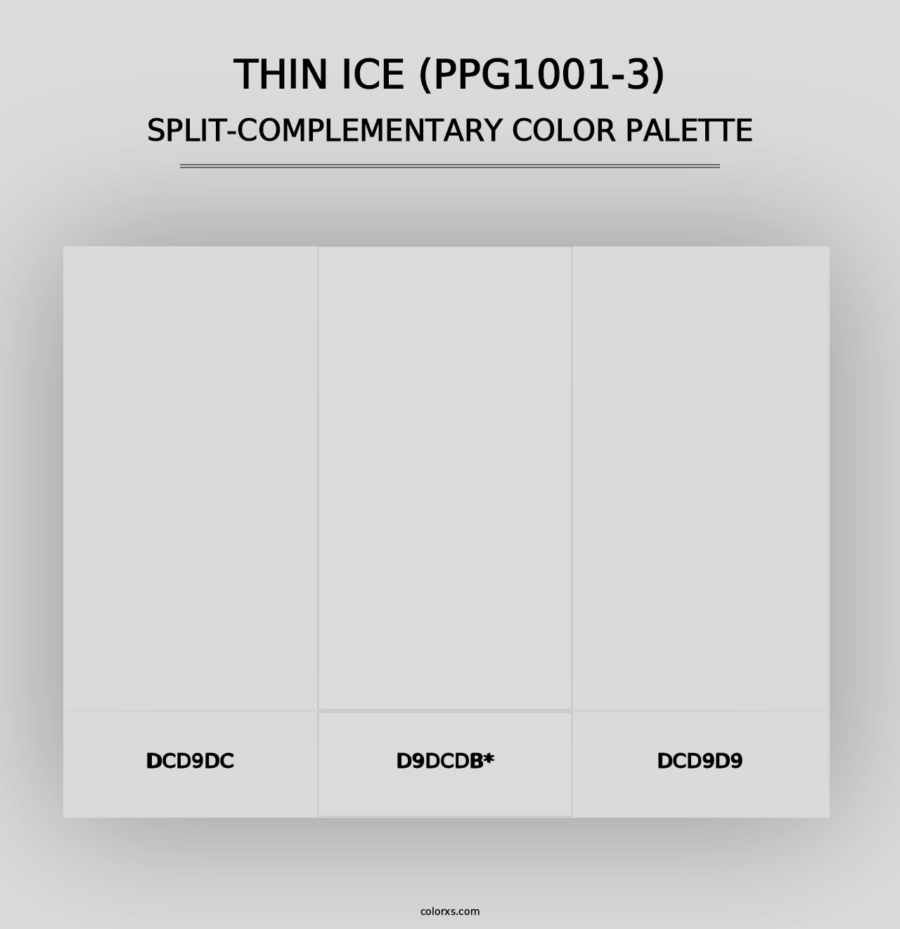 Thin Ice (PPG1001-3) - Split-Complementary Color Palette