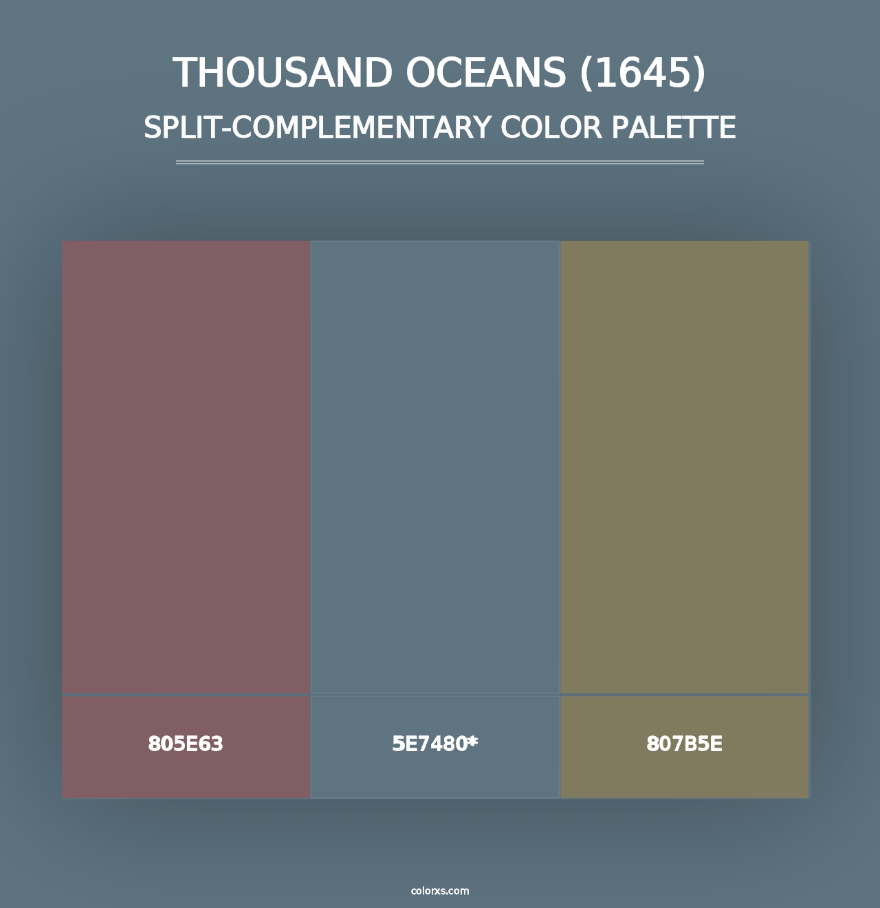 Thousand Oceans (1645) - Split-Complementary Color Palette