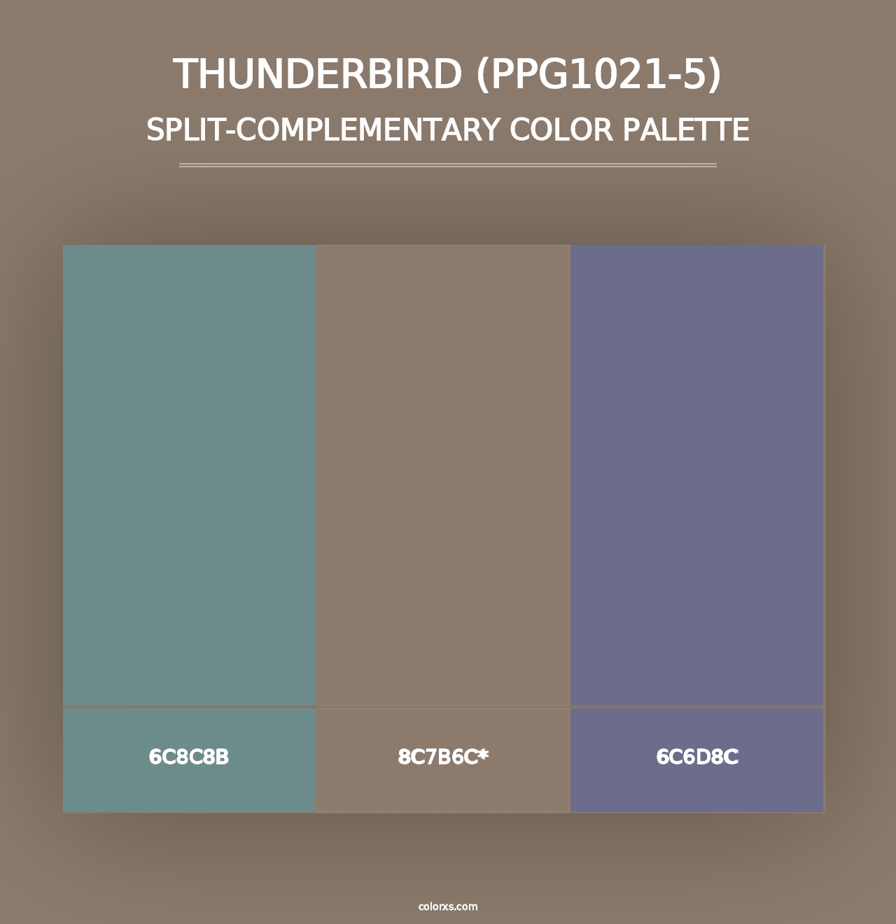 Thunderbird (PPG1021-5) - Split-Complementary Color Palette