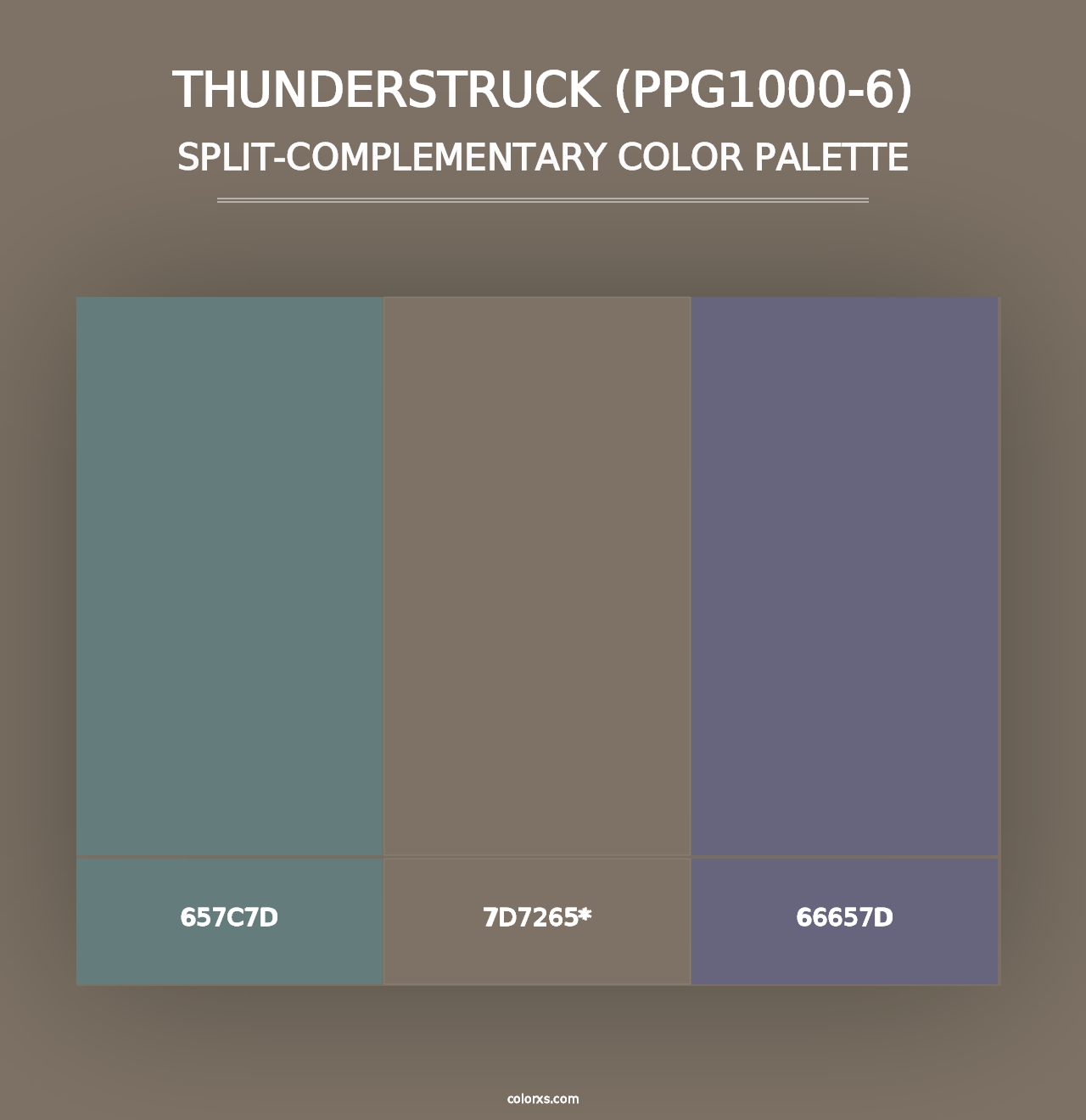 Thunderstruck (PPG1000-6) - Split-Complementary Color Palette