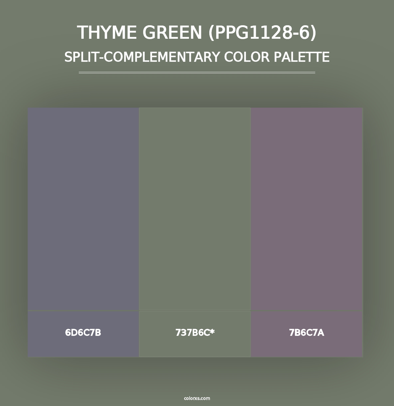 Thyme Green (PPG1128-6) - Split-Complementary Color Palette