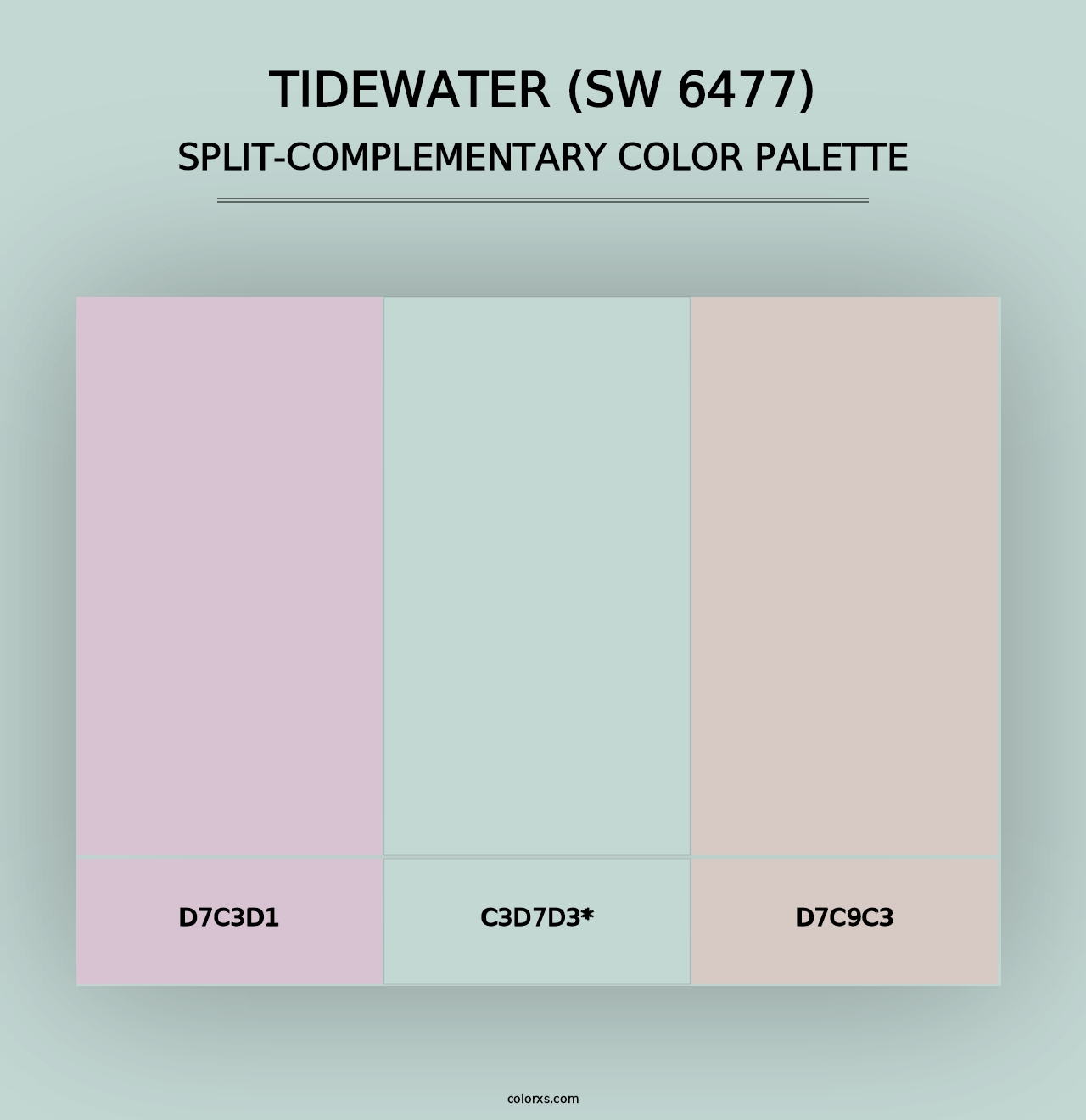 Tidewater (SW 6477) - Split-Complementary Color Palette