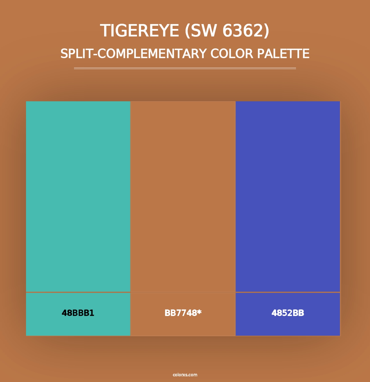 Tigereye (SW 6362) - Split-Complementary Color Palette