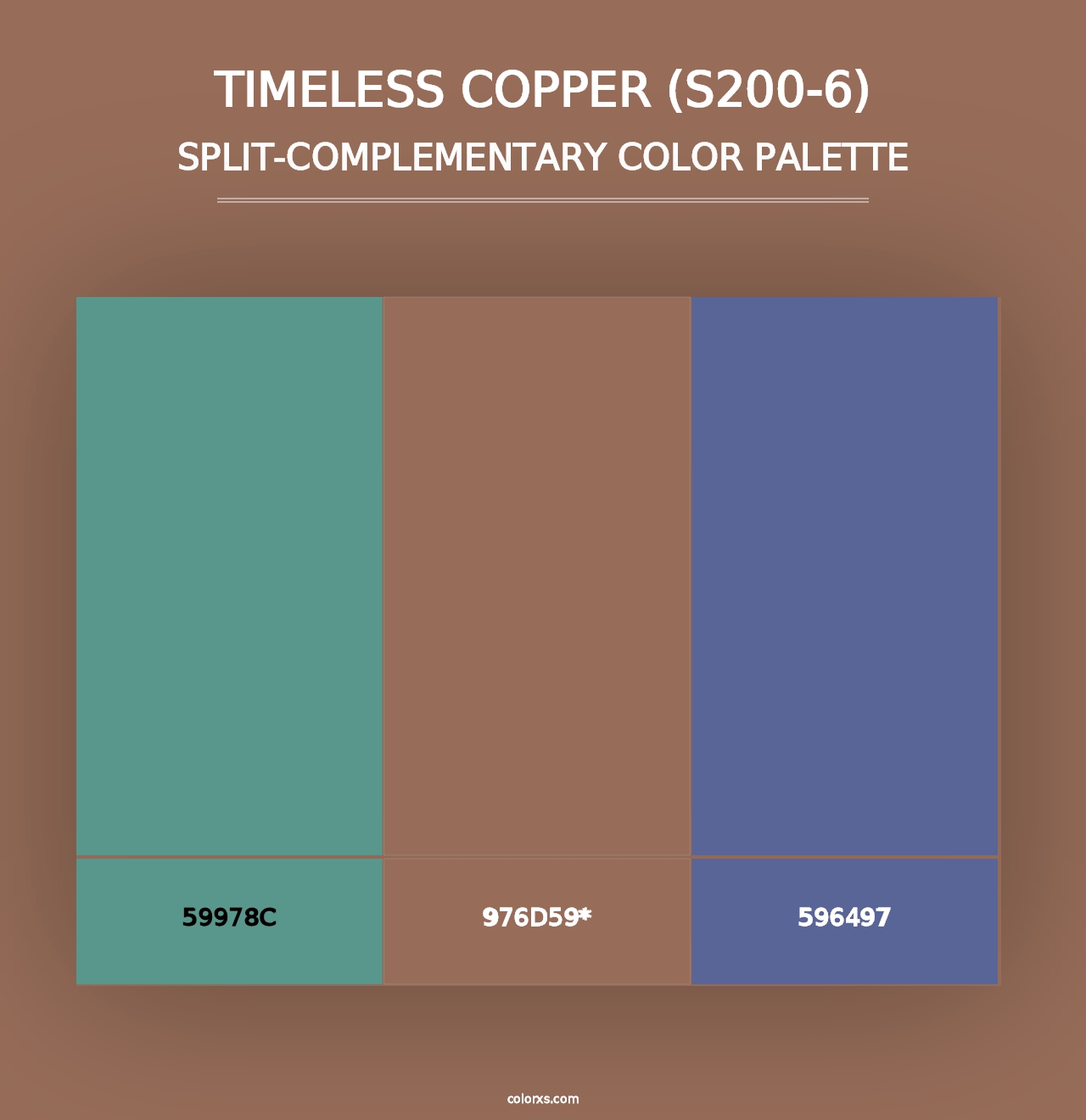 Timeless Copper (S200-6) - Split-Complementary Color Palette