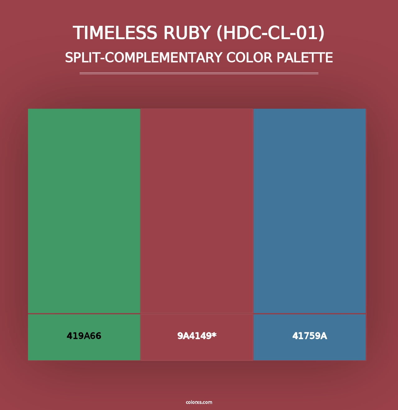 Timeless Ruby (HDC-CL-01) - Split-Complementary Color Palette