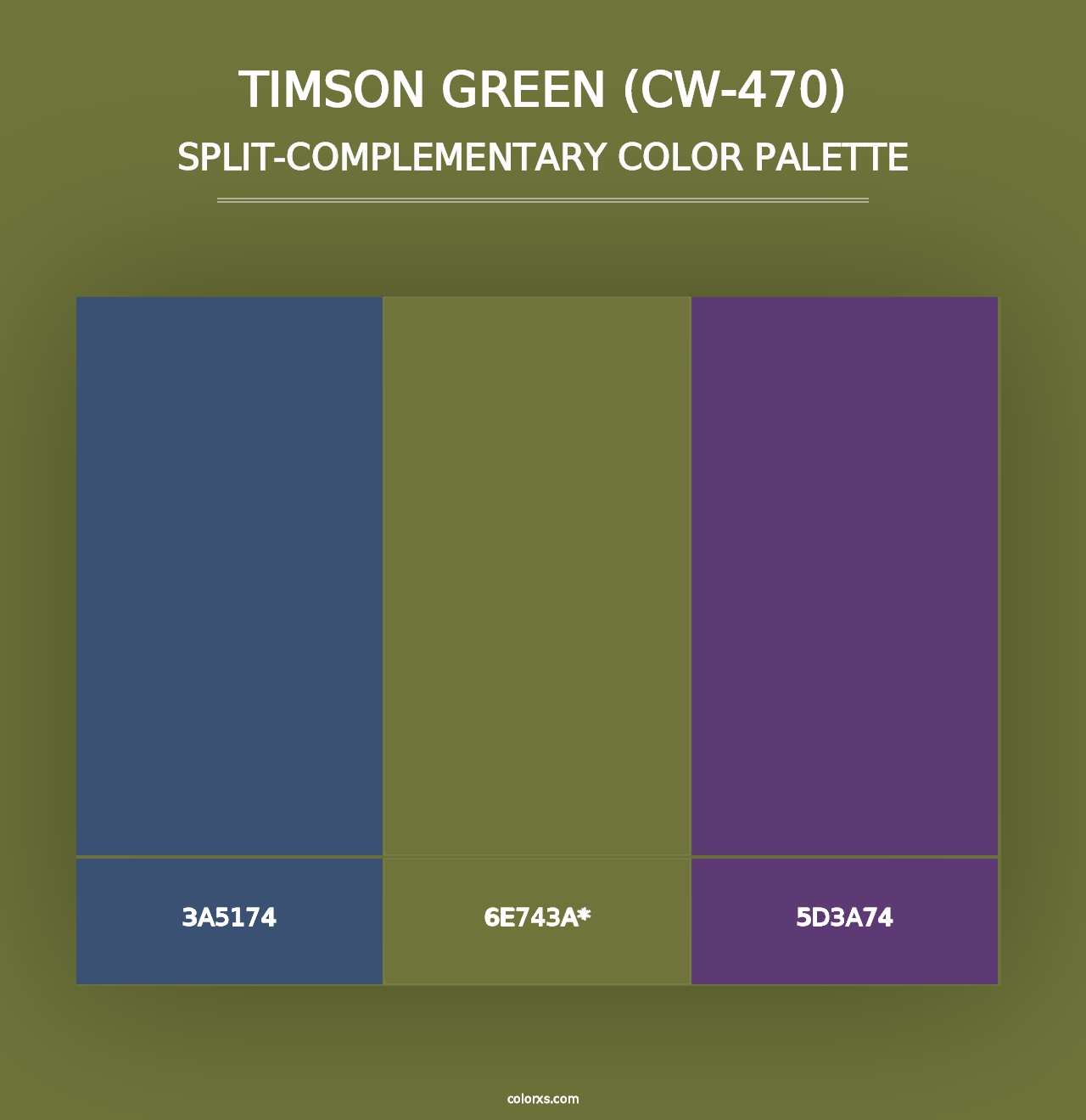 Timson Green (CW-470) - Split-Complementary Color Palette