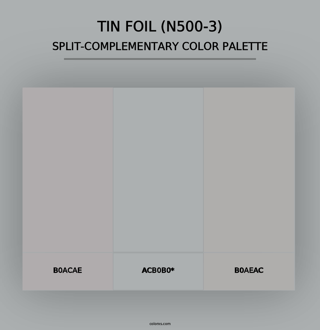 Tin Foil (N500-3) - Split-Complementary Color Palette