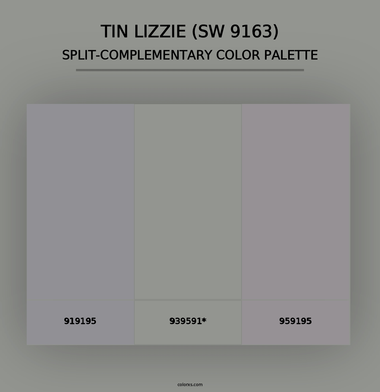 Tin Lizzie (SW 9163) - Split-Complementary Color Palette