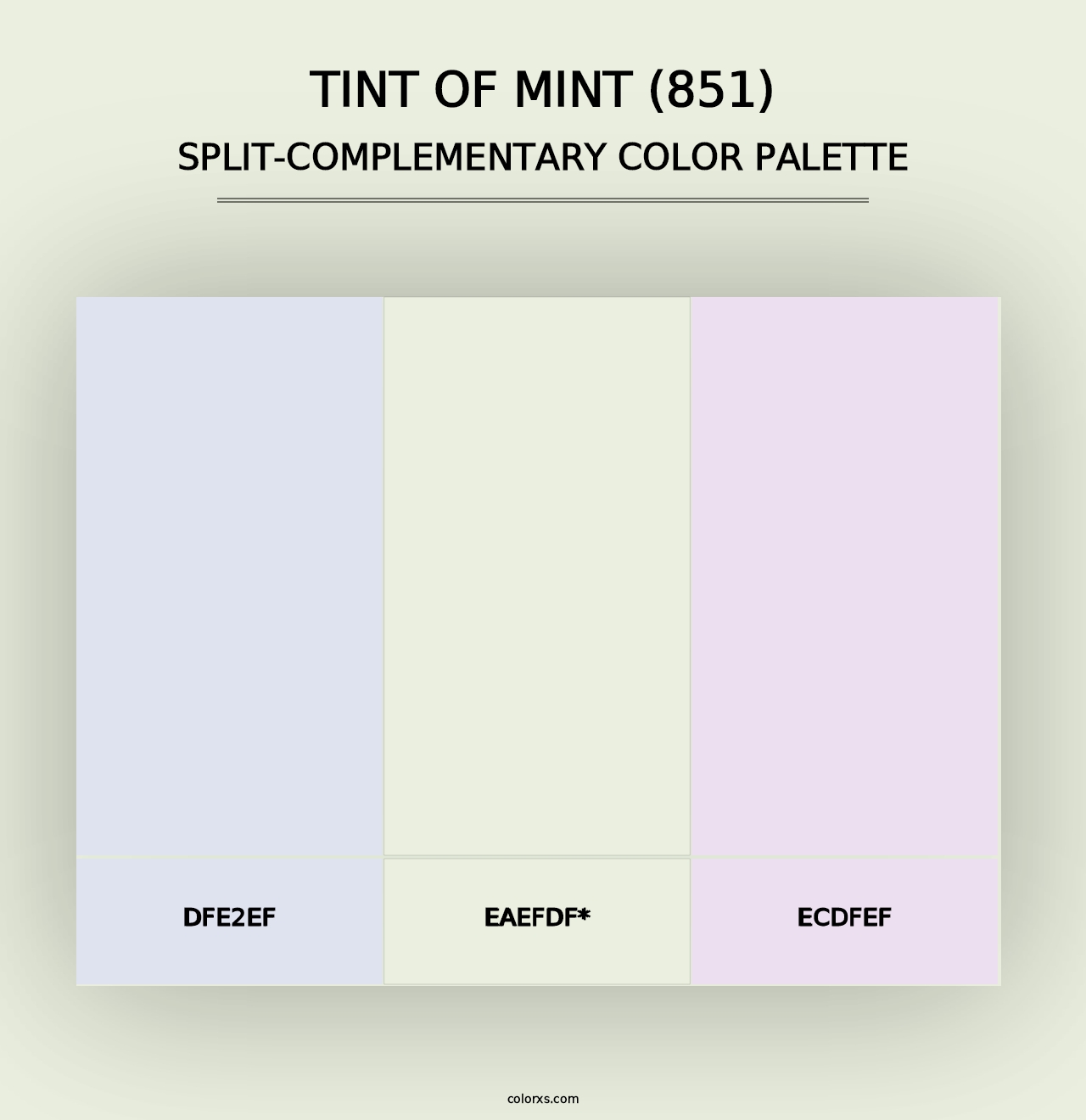 Tint of Mint (851) - Split-Complementary Color Palette