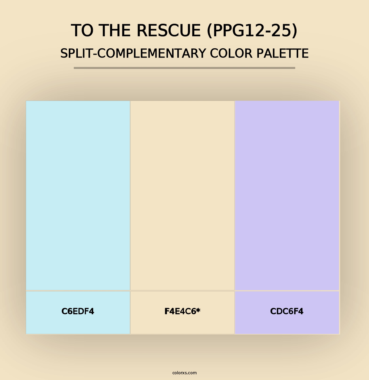 To The Rescue (PPG12-25) - Split-Complementary Color Palette