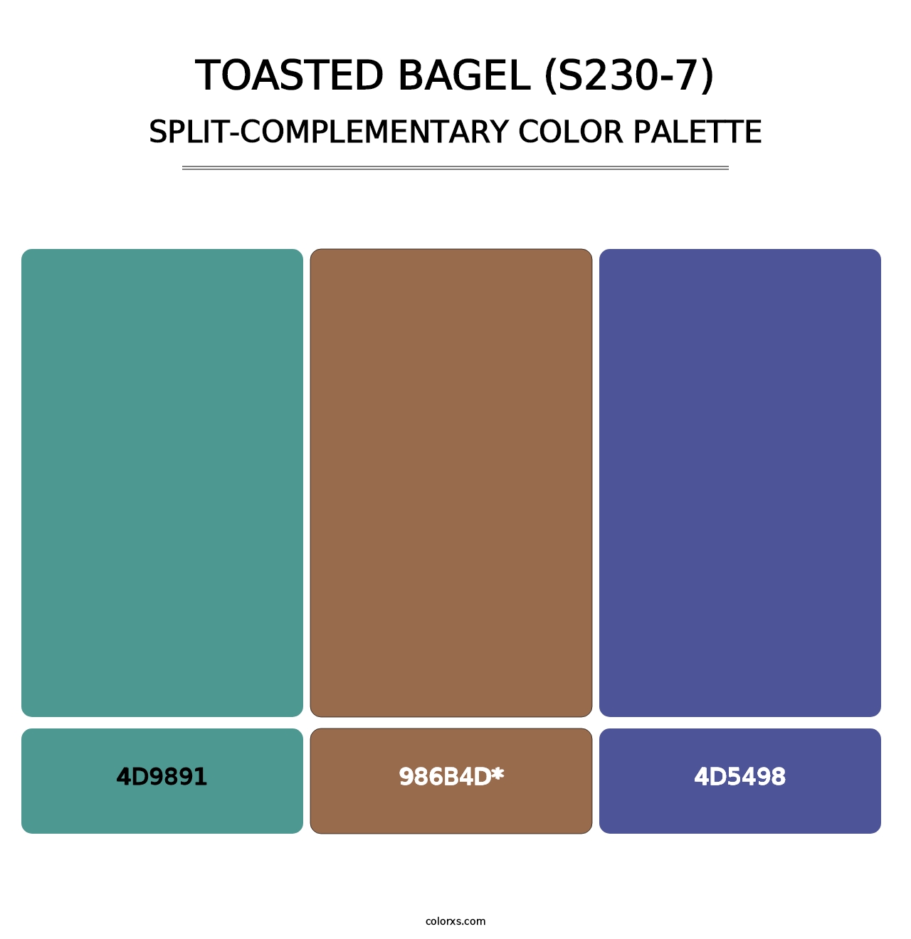 Toasted Bagel (S230-7) - Split-Complementary Color Palette