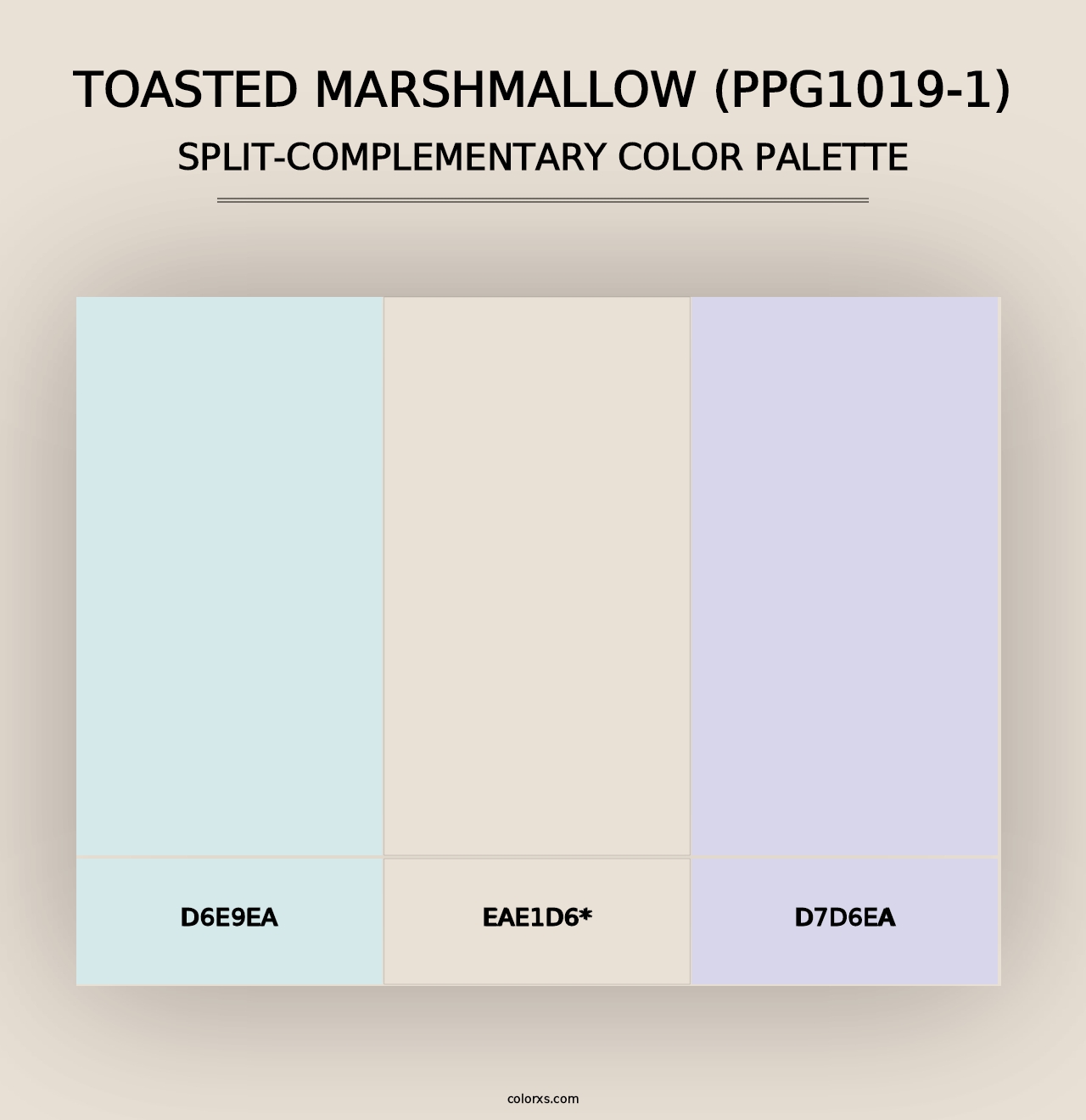 Toasted Marshmallow (PPG1019-1) - Split-Complementary Color Palette