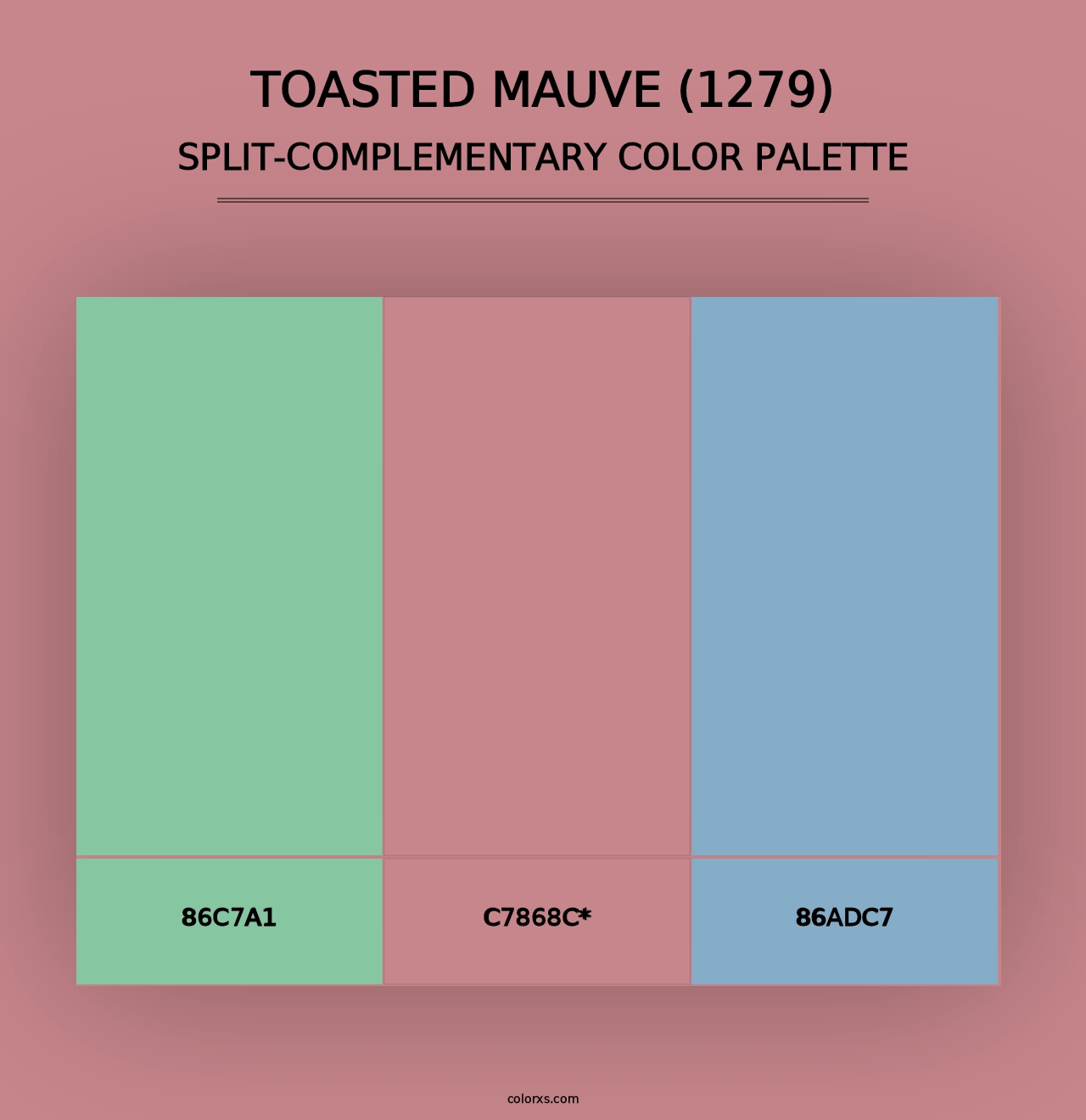 Toasted Mauve (1279) - Split-Complementary Color Palette