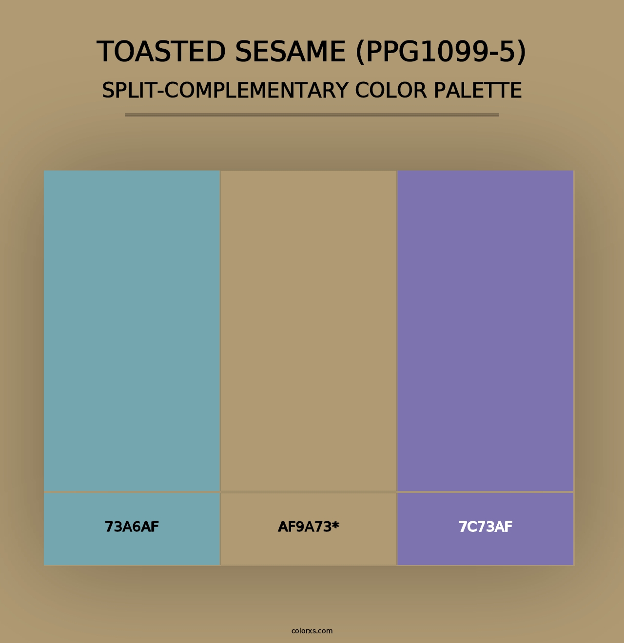 Toasted Sesame (PPG1099-5) - Split-Complementary Color Palette