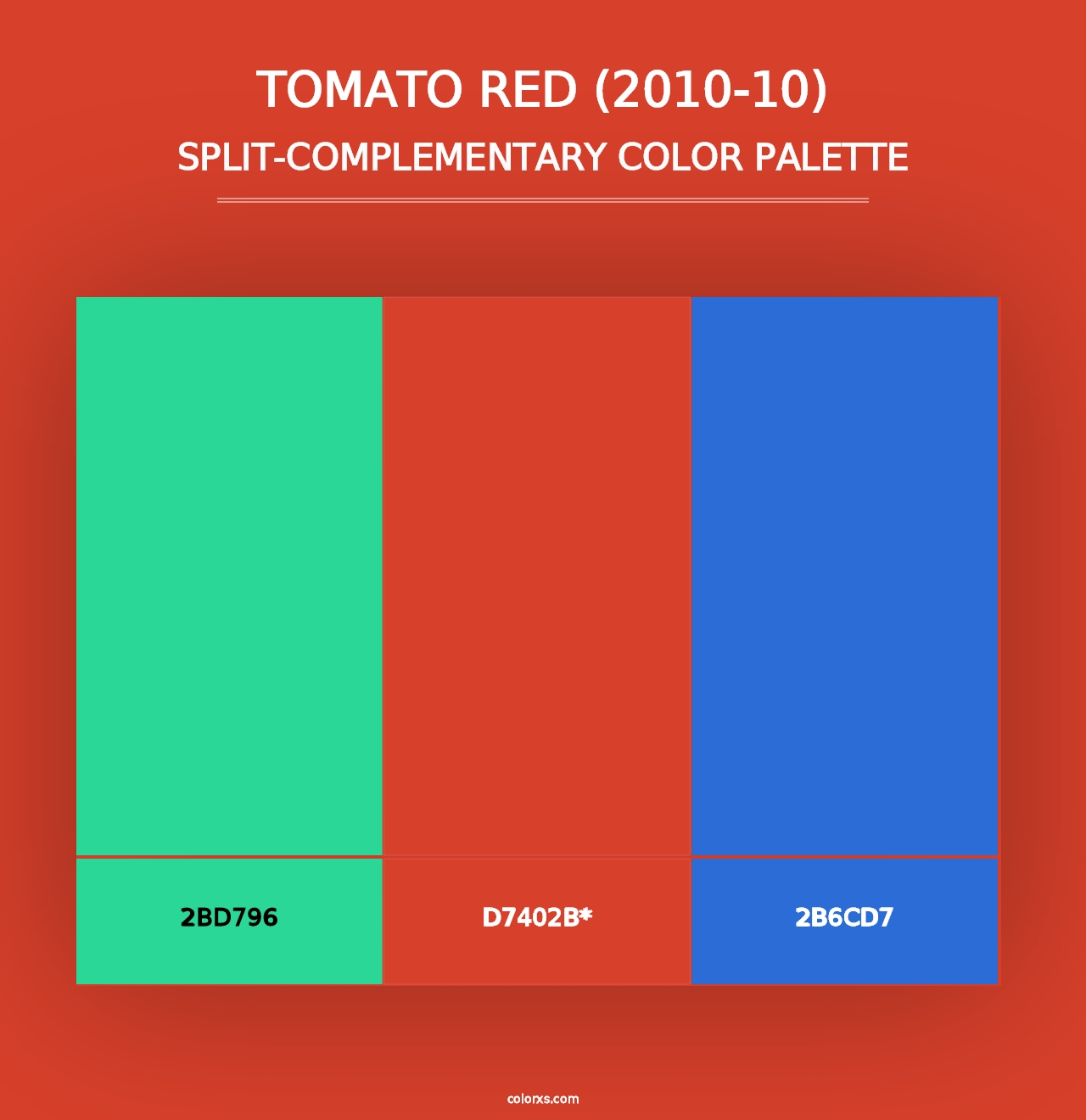 Tomato Red (2010-10) - Split-Complementary Color Palette