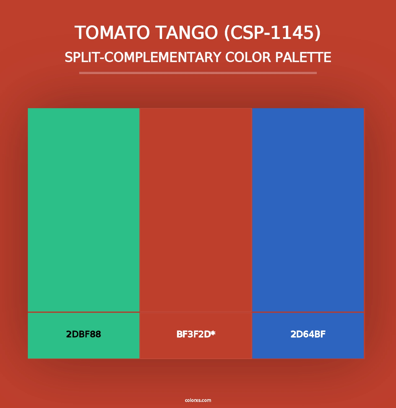 Tomato Tango (CSP-1145) - Split-Complementary Color Palette