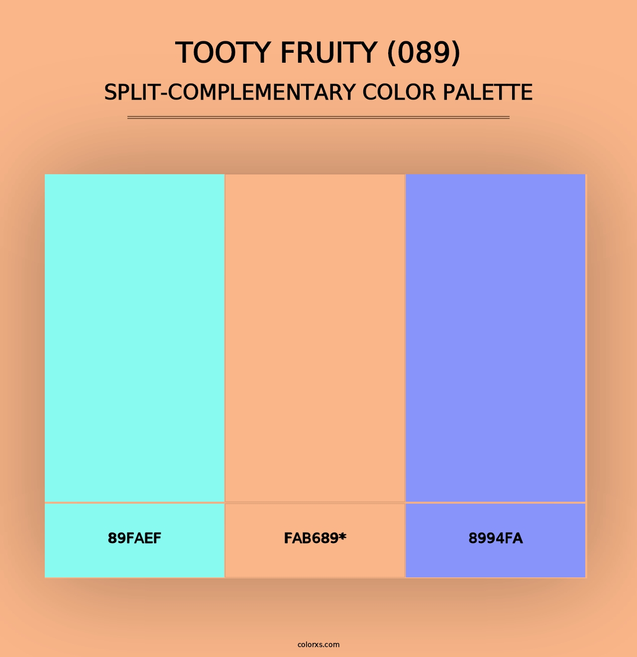 Tooty Fruity (089) - Split-Complementary Color Palette