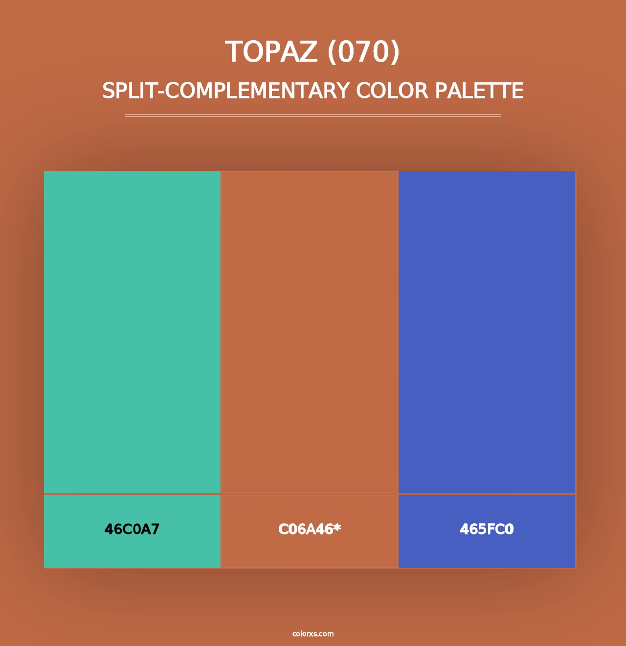 Topaz (070) - Split-Complementary Color Palette