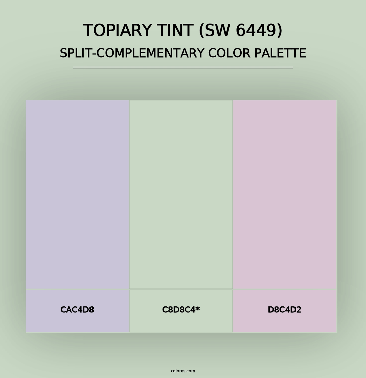 Topiary Tint (SW 6449) - Split-Complementary Color Palette