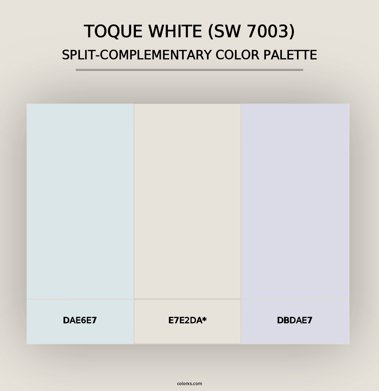 Toque White (SW 7003) - Split-Complementary Color Palette