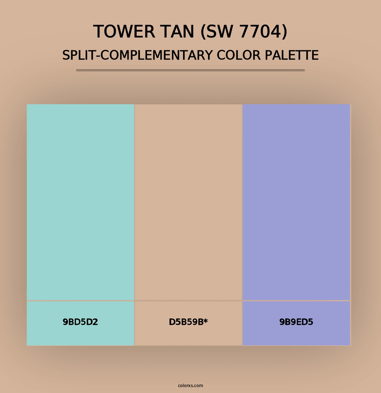 Tower Tan (SW 7704) - Split-Complementary Color Palette