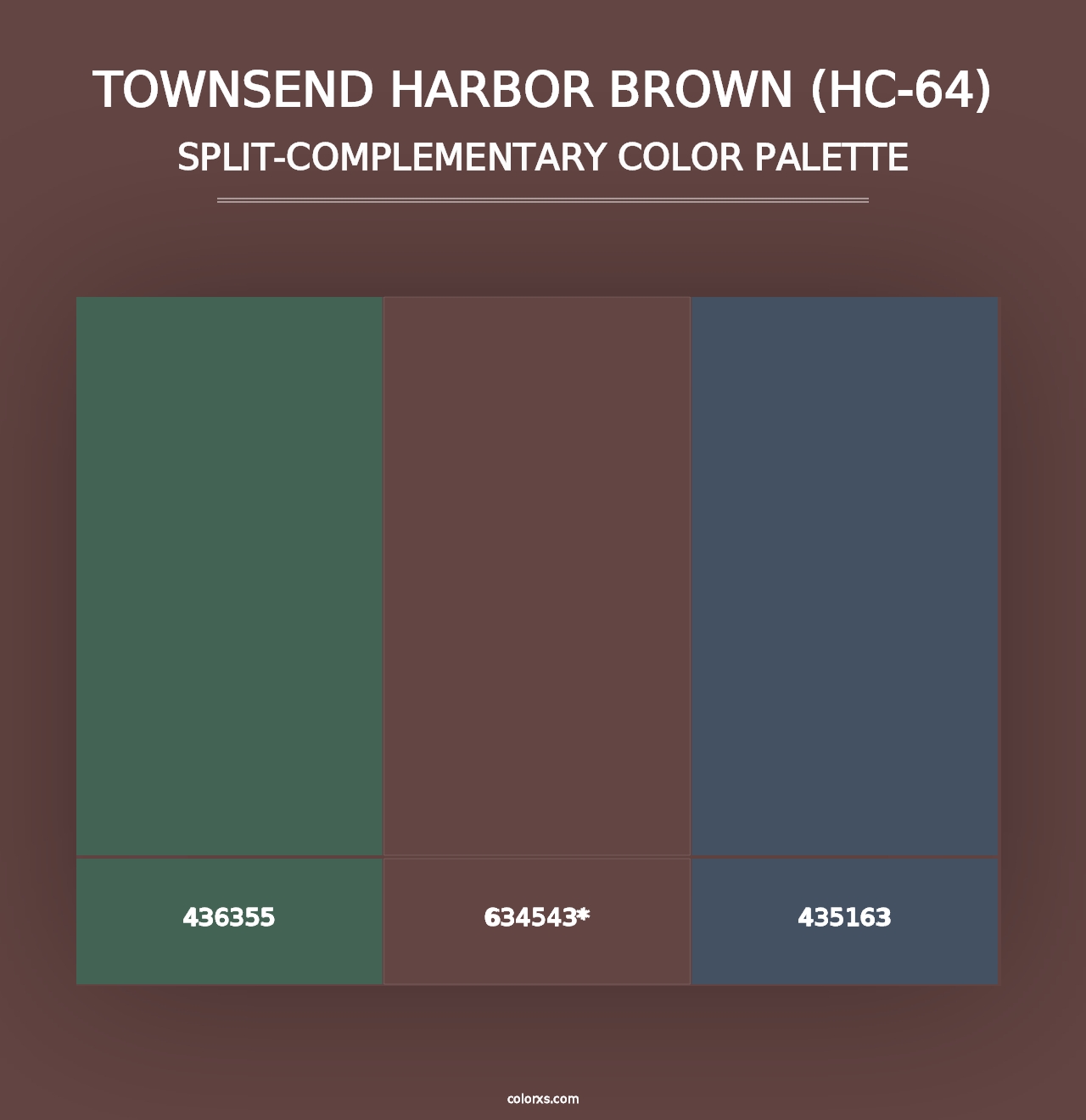 Townsend Harbor Brown (HC-64) - Split-Complementary Color Palette