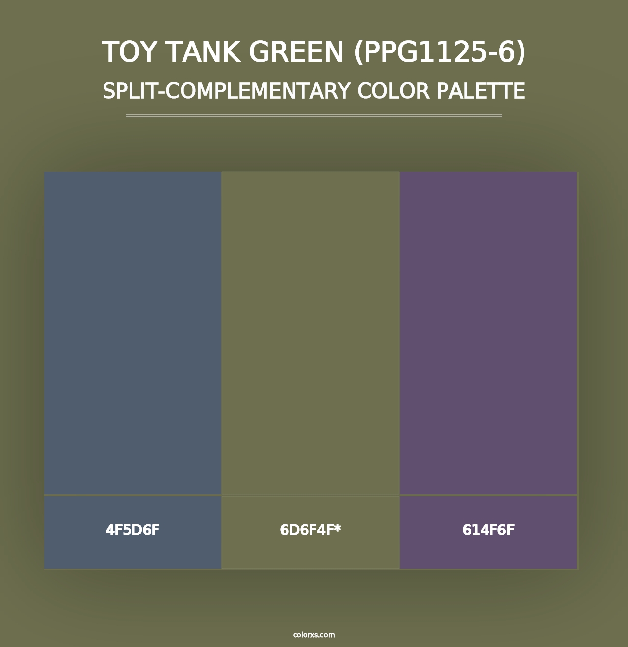 Toy Tank Green (PPG1125-6) - Split-Complementary Color Palette