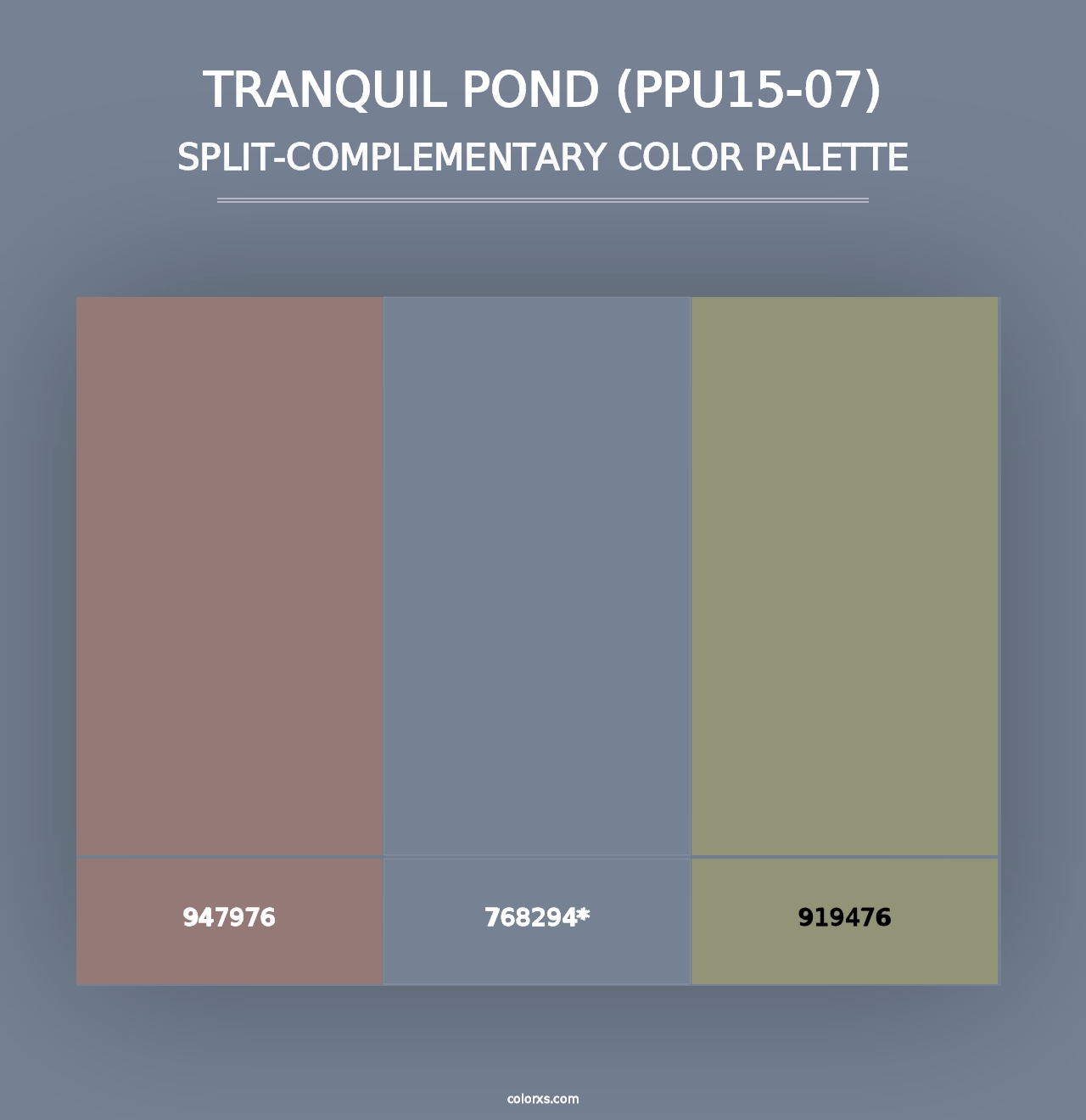 Tranquil Pond (PPU15-07) - Split-Complementary Color Palette