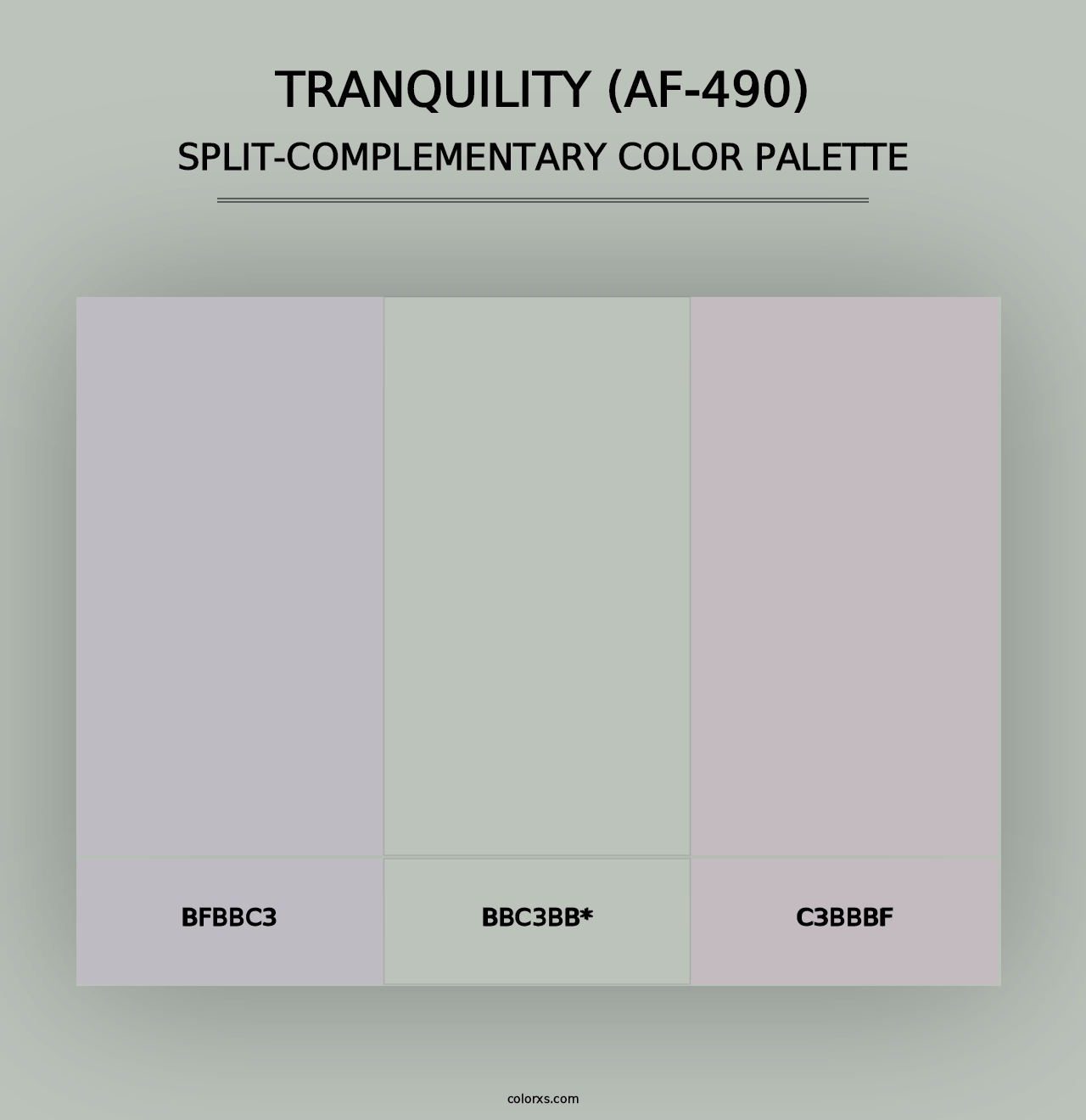 Tranquility (AF-490) - Split-Complementary Color Palette