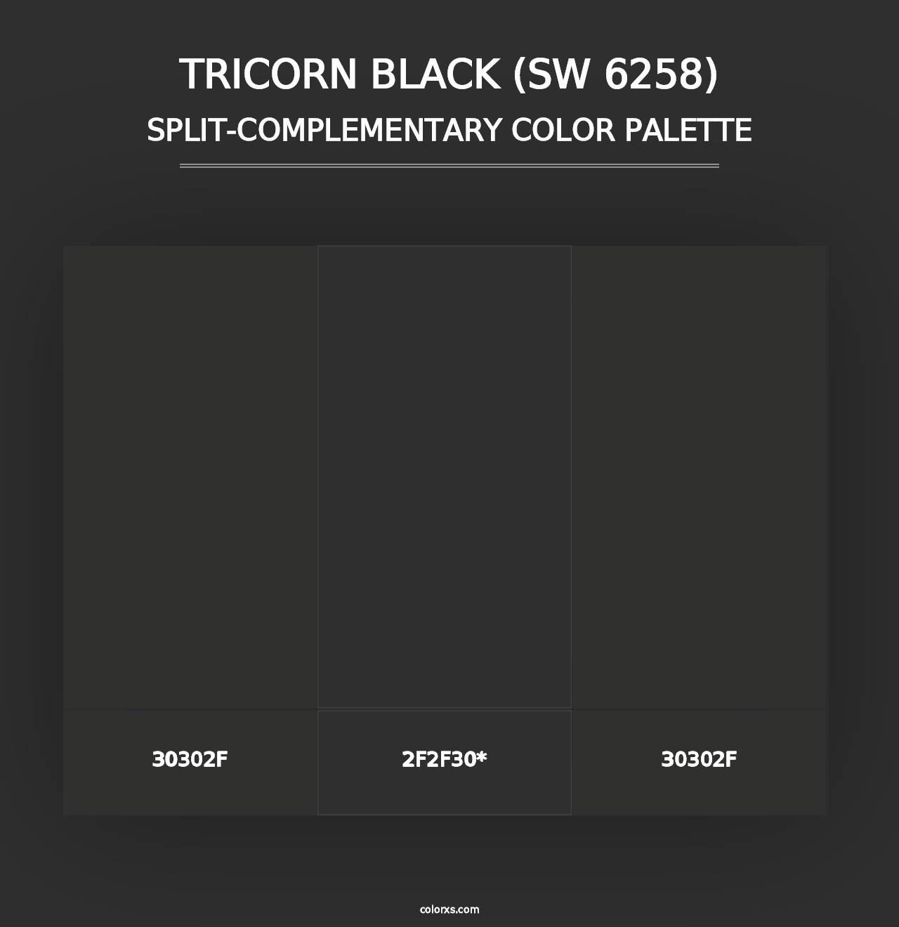 Tricorn Black (SW 6258) - Split-Complementary Color Palette