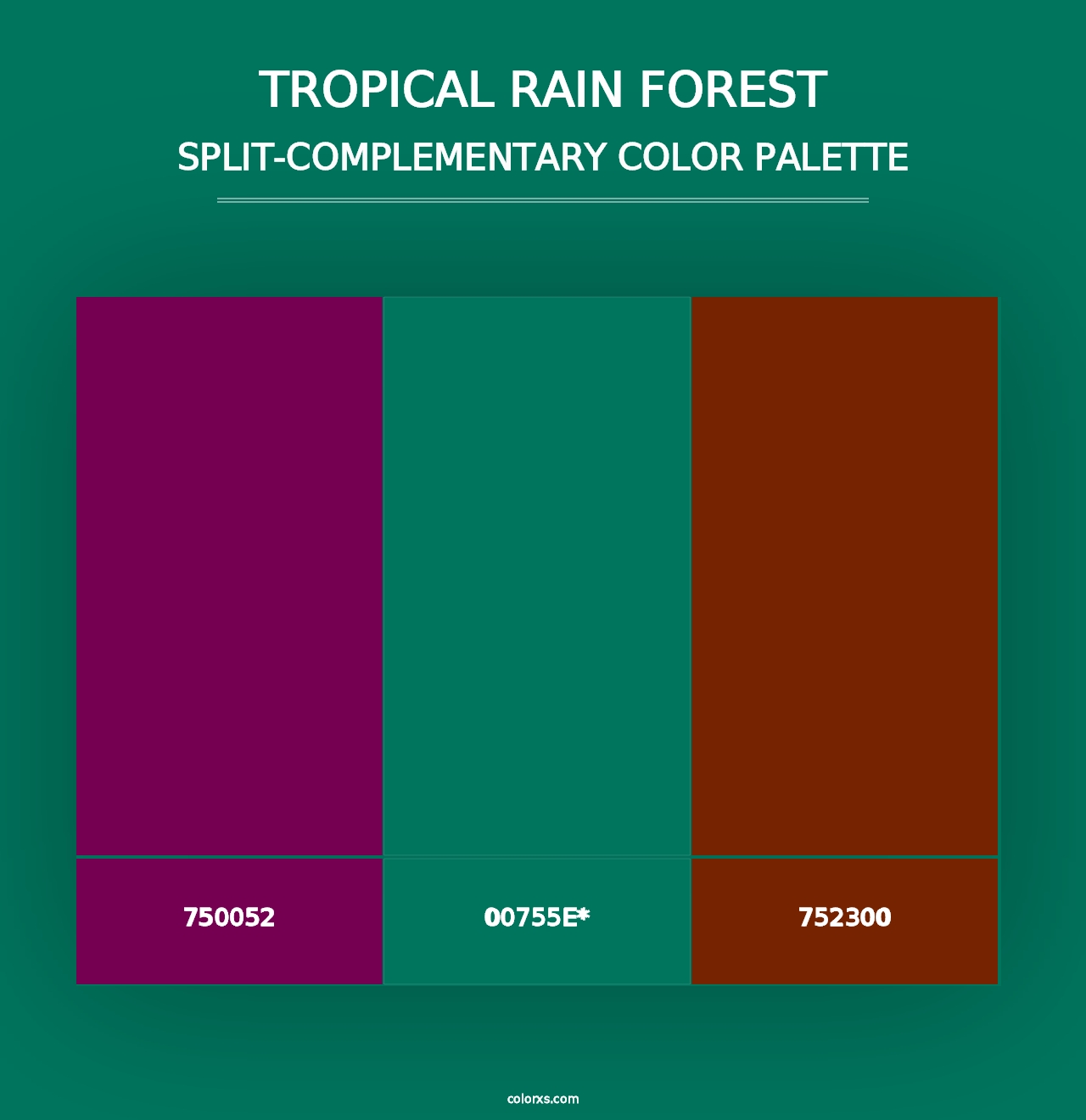 Tropical Rain Forest - Split-Complementary Color Palette