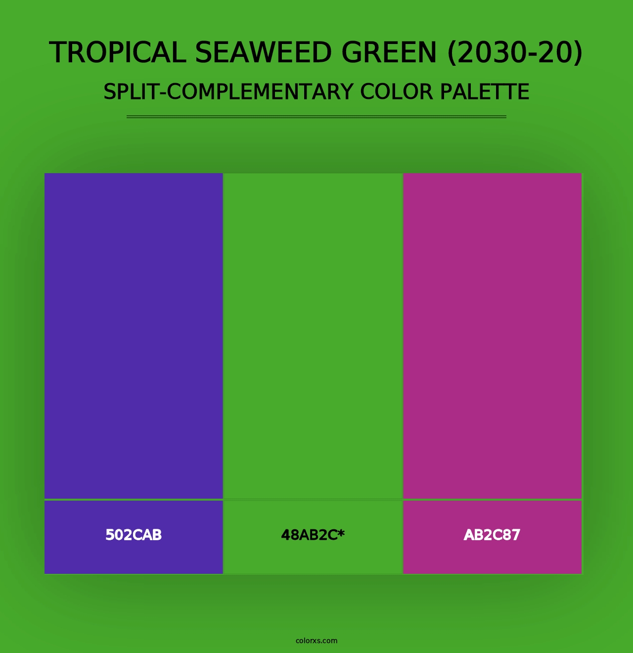 Tropical Seaweed Green (2030-20) - Split-Complementary Color Palette