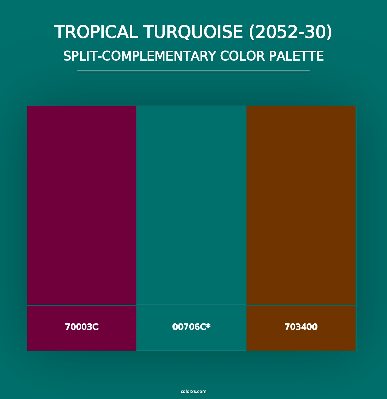 Tropical Turquoise (2052-30) - Split-Complementary Color Palette