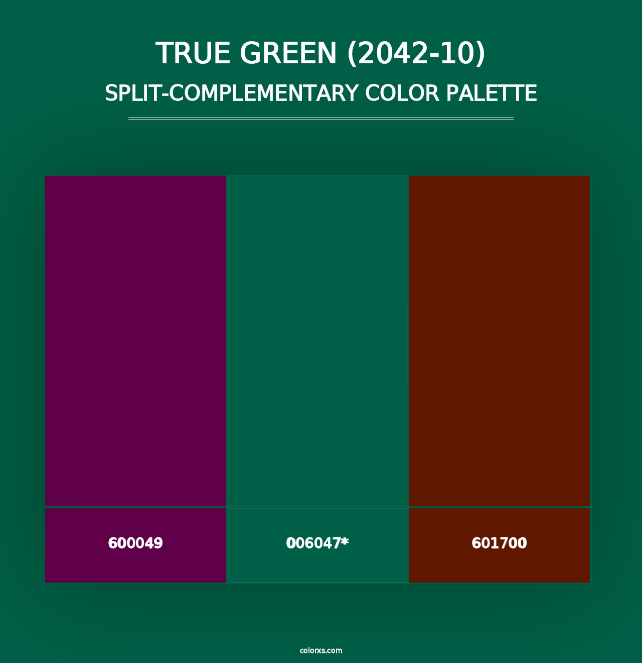 True Green (2042-10) - Split-Complementary Color Palette