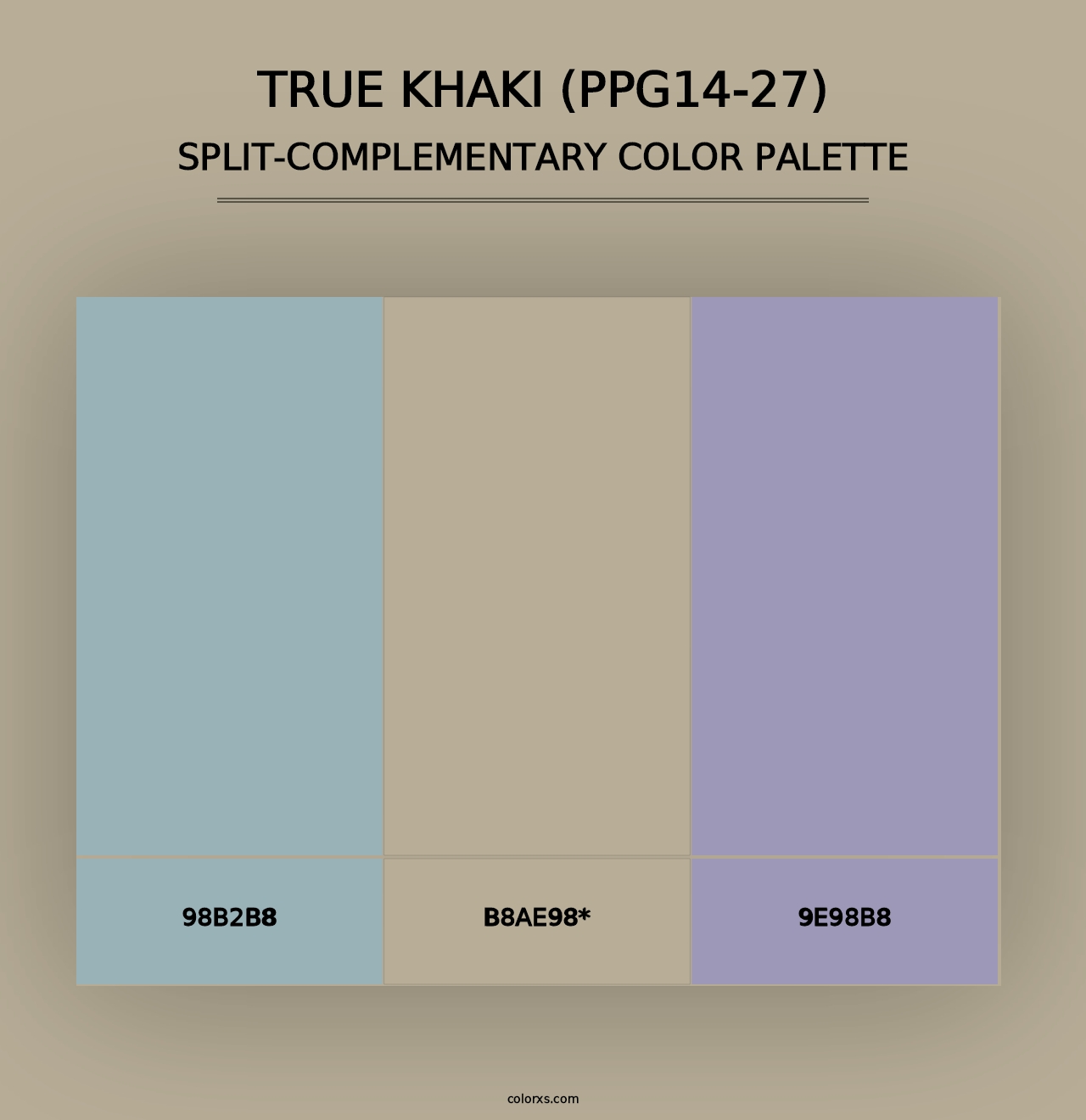 True Khaki (PPG14-27) - Split-Complementary Color Palette