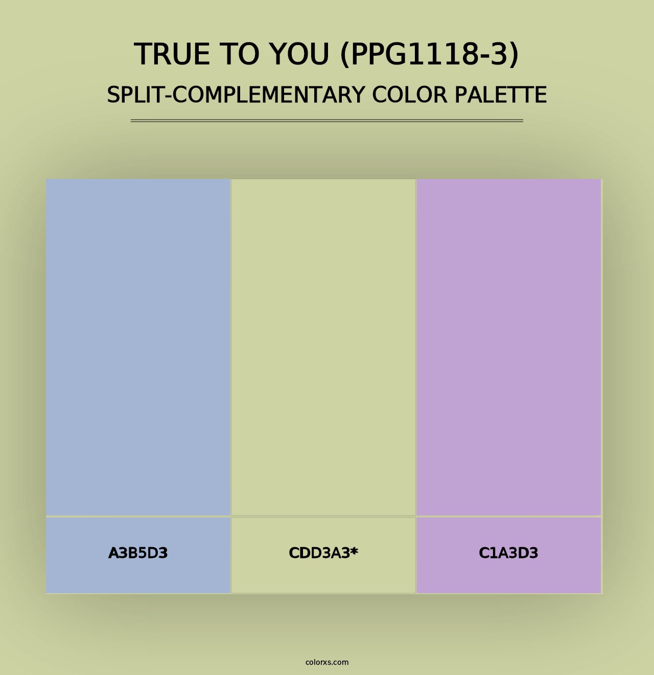 True To You (PPG1118-3) - Split-Complementary Color Palette