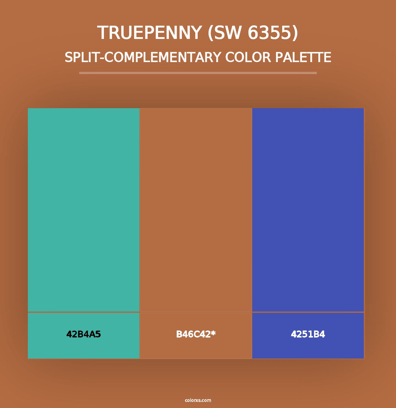 Truepenny (SW 6355) - Split-Complementary Color Palette